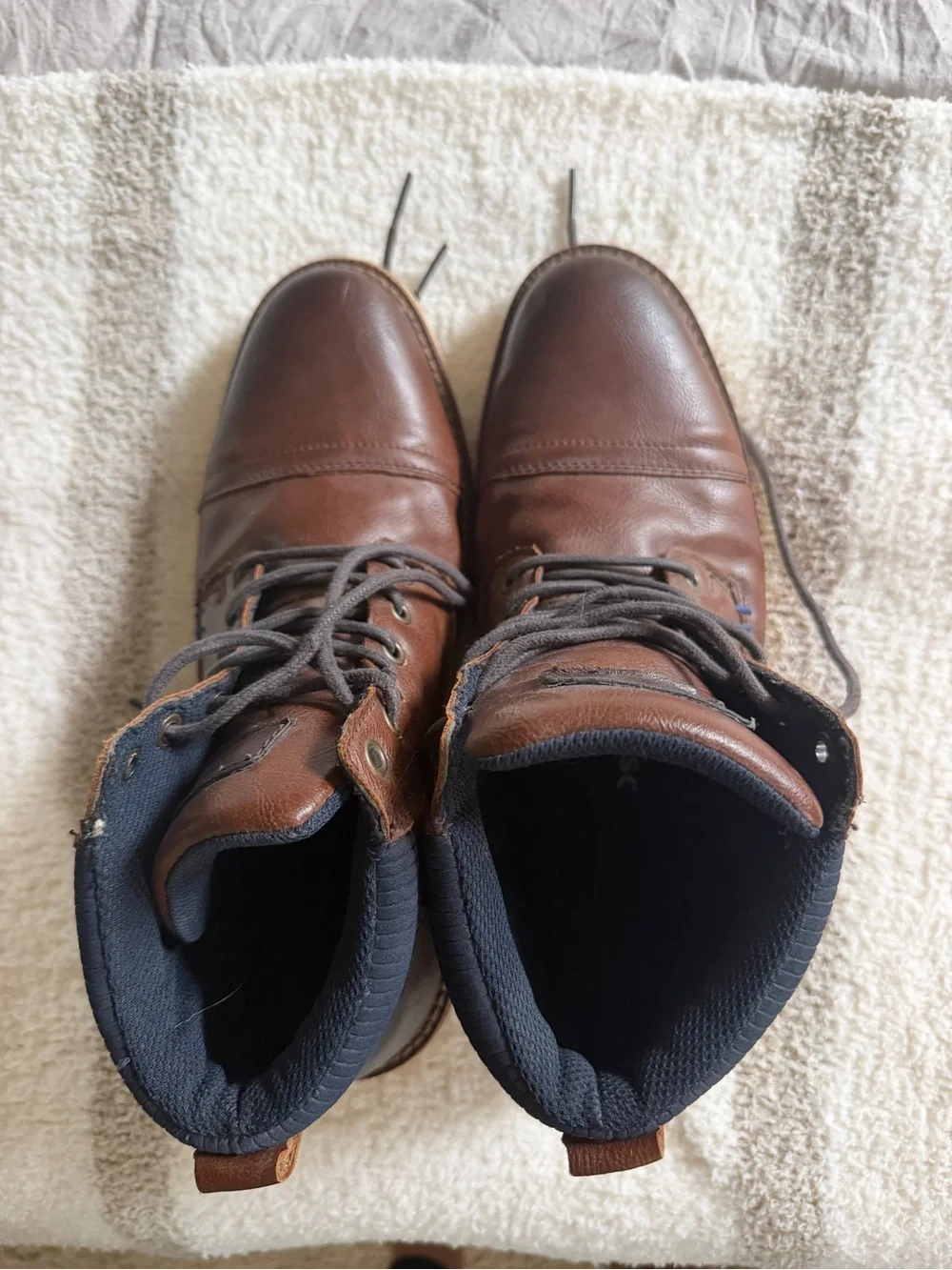Sonoma Men's Dark Brown Leather Lace-Up Boots